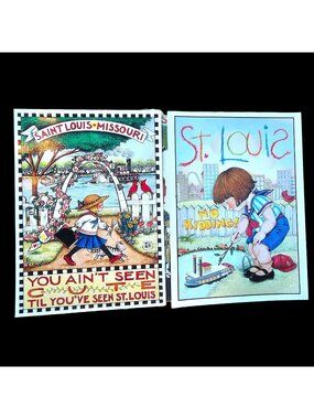 VTG Mary Engelbreit St. Louis Missouri Postcards Souvenir The Arch Unused
